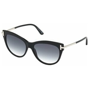 Солнцезащитные очки Tom Ford, кошачий глаз, оправа: пластик, с защитой от УФ, для женщин, черный