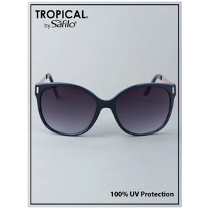 Солнцезащитные очки Tropical, бабочка, оправа: пластик, с защитой от УФ, градиентные, для женщин, синий