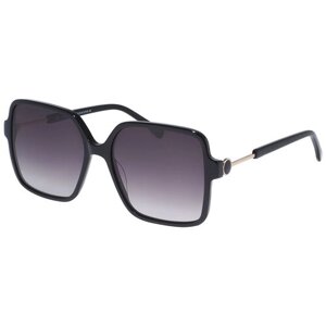 Солнцезащитные очки Valentin Yudashkin, квадратные, оправа: пластик, градиентные, для женщин, черный