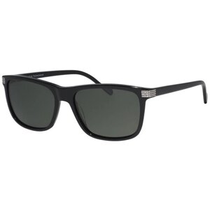 Солнцезащитные очки Valentin Yudashkin, прямоугольные, оправа: пластик, для женщин, черный