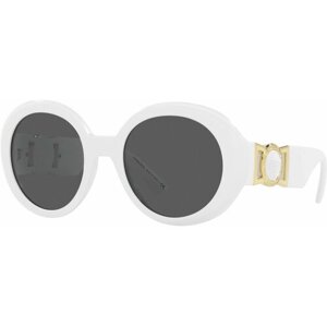 Солнцезащитные очки Versace, круглые, с защитой от УФ, для женщин, белый