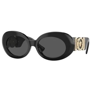 Солнцезащитные очки Versace, овальные, оправа: пластик, с защитой от УФ, для женщин, черный