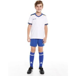 Спортивная форма Kelme детская, футболка и шорты, размер 130, белый, синий