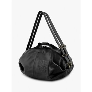 Сумка дорожная сумка-рюкзак Великоросс, натуральная кожа, черный