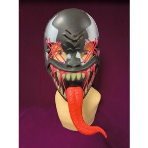 Светящаяся маска Венома с языком / Venom красное свечение