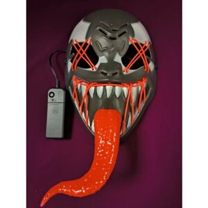 Светящаяся маска Венома с языком / Venom оранжевое свечение