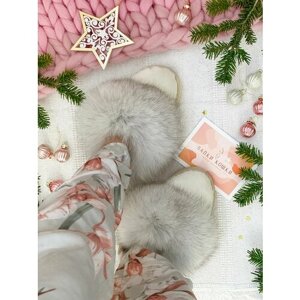 Тапочки Лапки Кошки, размер 37, белый