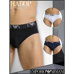 Трусы EMPORIO ARMANI, 3 шт., размер XXL, белый, черный, синий