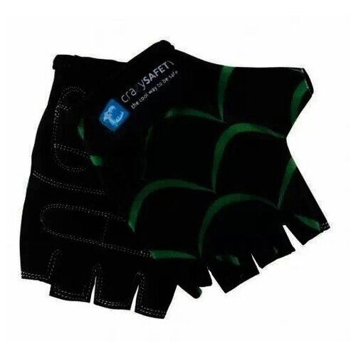 Велоперчатки детские защитные (без пальцев) - Crazy Safety - Black Dragon - чёрные