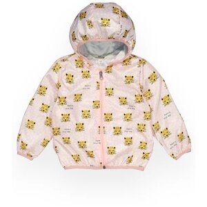 Ветровка "Леопарды" с капюшоном для девочки, MDM MiDiMOD GOLD, размер 98, пудрово-розовый