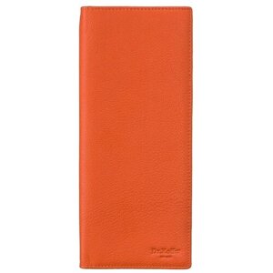 Визитница Dr. Koffer X501028-170-63, натуральная кожа, 2 кармана для карт, 96 визиток, оранжевый