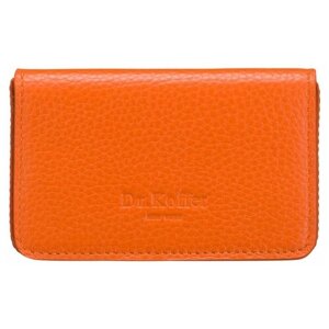 Визитница Dr. Koffer X510378-82-58, натуральная кожа, 1 карман для карт, оранжевый