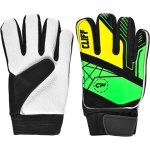 Вратарские перчатки Cliff, регулируемые манжеты, размер 4, желтый, зеленый