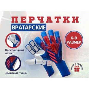 Вратарские перчатки , размер M, белый, синий