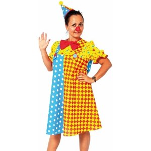 Взрослый костюм клоунессы Чики без ботинок шут клоун арлекино Карнавалофф 20-01138