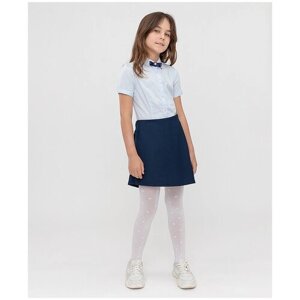 Юбка-шорты ассиметричная синяя Button Blue для девочек, модель 222BBGS61041000, размер 164