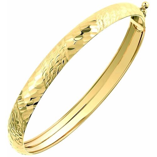 Жесткий браслет Diamant online, желтое золото, 585 проба, длина 18.5 см.