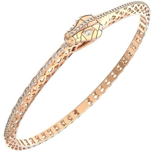 Жесткий браслет Diamant online, золото, 585 проба, бриллиант, длина 18 см.