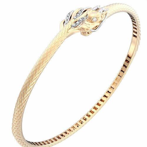 Жесткий браслет Diamant online, золото, 585 проба, бриллиант, длина 18 см.