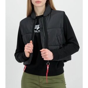 Жилет ALPHA INDUSTRIES, без капюшона, карманы, стеганый, размер L, черный