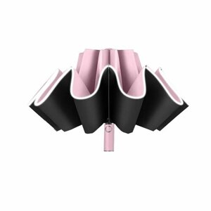 Зонт автомат, 2 сложения, купол 103 см., обратное сложение, розовый