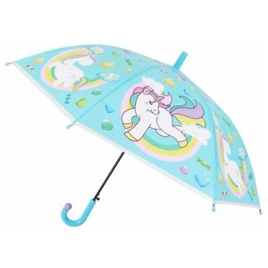 Зонт детский «единорог» голубой