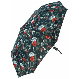 Зонт Lantana Umbrella, полуавтомат, 3 сложения, купол 100 см., 10 спиц, система «антиветер», чехол в комплекте, для женщин, черный