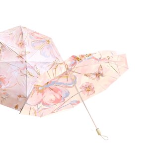 Зонт механика, 3 сложения, купол 100 см., 8 спиц, чехол в комплекте, для женщин, розовый