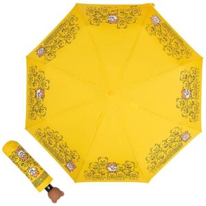Зонт MOSCHINO, автомат, 2 сложения, купол 98 см., 8 спиц, система «антиветер», для женщин, желтый