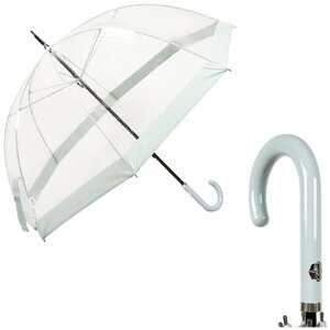 Зонт-трость M&P, механика, купол 89 см., 8 спиц, прозрачный, белый