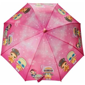 Зонт-трость полуавтомат, купол 77 см., для девочек, мультиколор