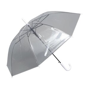 Зонт-трость Сима-ленд, полуавтомат, купол 96 см., 8 спиц, прозрачный, бесцветный