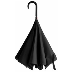 Зонт-трость Unit, механика, купол 106 см., обратное сложение, черный