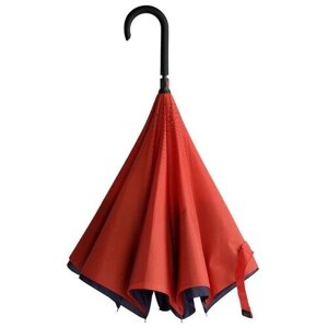 Зонт-трость Unit, механика, купол 106 см., обратное сложение, синий, красный