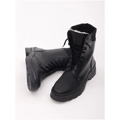 Ботинки берцы Акс-Обувь, зимние, натуральная кожа, размер 42, черный