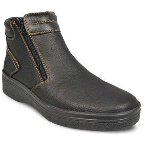 Ботинки Rieker Walter 38654-00, зимние, натуральная кожа, полнота G, нескользящая подошва, высокие, размер 45, черный, коричневый