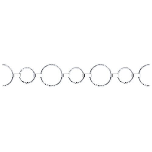 Браслет-цепочка SOKOLOV, серебро, 925 проба, родирование, длина 19 см.