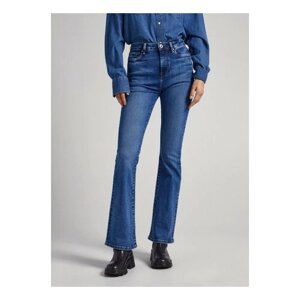 Брюки клеш Pepe Jeans, повседневный стиль, размер 31/32, синий