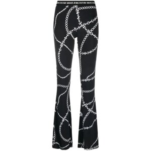 Брюки клеш Versace Jeans Couture, размер 42, черный