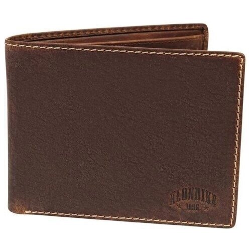 Бумажник Klondike, фактура гладкая, коричневый