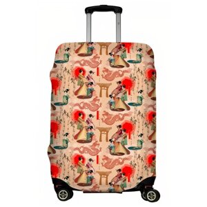 Чехол для чемодана LeJoy, текстиль, размер M, мультиколор