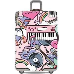 Чехол для чемодана nicetrip_music, полиэстер, размер S, розовый, синий