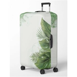 Чехол для чемодана , размер M, зеленый, белый