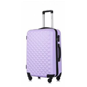 Чемодан L'case, ABS-пластик, пластик, 74 л, размер M, фиолетовый