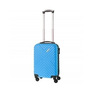 Чемодан L'case, ABS-пластик, рифленая поверхность, 30 л, синий