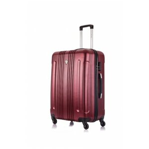 Чемодан L'case, ABS-пластик, рифленая поверхность, опорные ножки на боковой стенке, водонепроницаемый, 112 л, размер L, бордовый