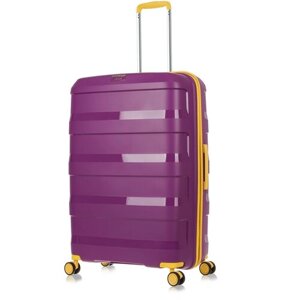 Чемодан L'case Monaco, полипропилен, 129 л, размер L, фиолетовый