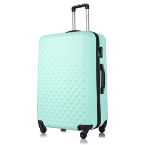 Чемодан на колесах Lcase Phatthaya. Большой L, АВС пластик. Мятный дорожный чемодан на колесиках для путешествий и поездок.