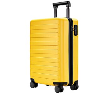 Чемодан-самокат NINETYGO Rhine Luggage 120104., поликарбонат, пластик, рифленая поверхность, 33 л, размер S, желтый, белый