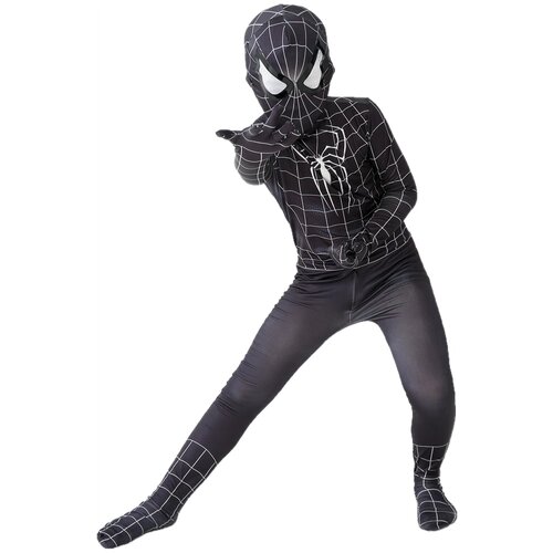 Детский карнавальный костюм - Человек Паук - черный - размер 150 (А5)